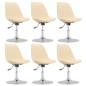 vidaXL Esszimmerstühle 6 Stk. Drehbar Creme Stoff vidaXL Esszimmerstühle 6 Stk. Drehbar Creme Stoff