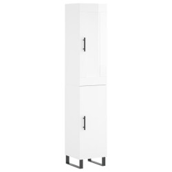 Highboard Hochglanz-Weiß 34,5x34x180 cm Holzwerkstoff