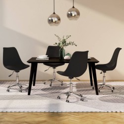 Esszimmerstühle 4 Stk. Drehbar Schwarz Stoff