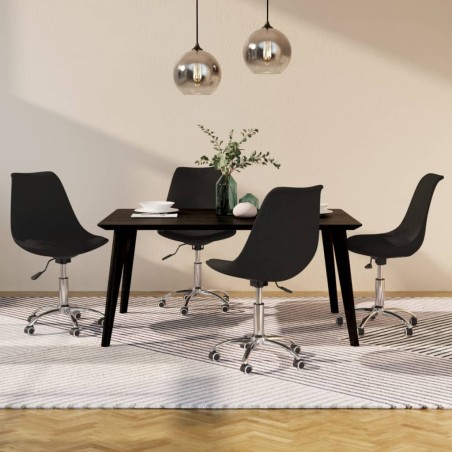 Esszimmerstühle 4 Stk. Drehbar Schwarz Stoff