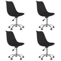 Esszimmerstühle 4 Stk. Drehbar Schwarz Stoff