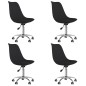 Esszimmerstühle 4 Stk. Drehbar Schwarz Stoff Esszimmerstühle 4 Stk. Drehbar Schwarz Stoff