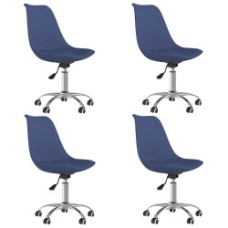 Esszimmerstühle 4 Stk. Drehbar Blau Stoff