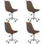 Esszimmerstühle 4 Stk. Drehbar Braun Stoff Esszimmerstühle 4 Stk. Drehbar Braun Stoff