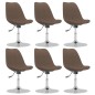 Esszimmerstühle 6 Stk. Drehbar Taupe Stoff Esszimmerstühle 6 Stk. Drehbar Taupe Stoff