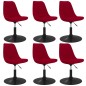 Esszimmerstühle 6 Stk. Drehbar Rot Samt Esszimmerstühle 6 Stk. Drehbar Rot Samt
