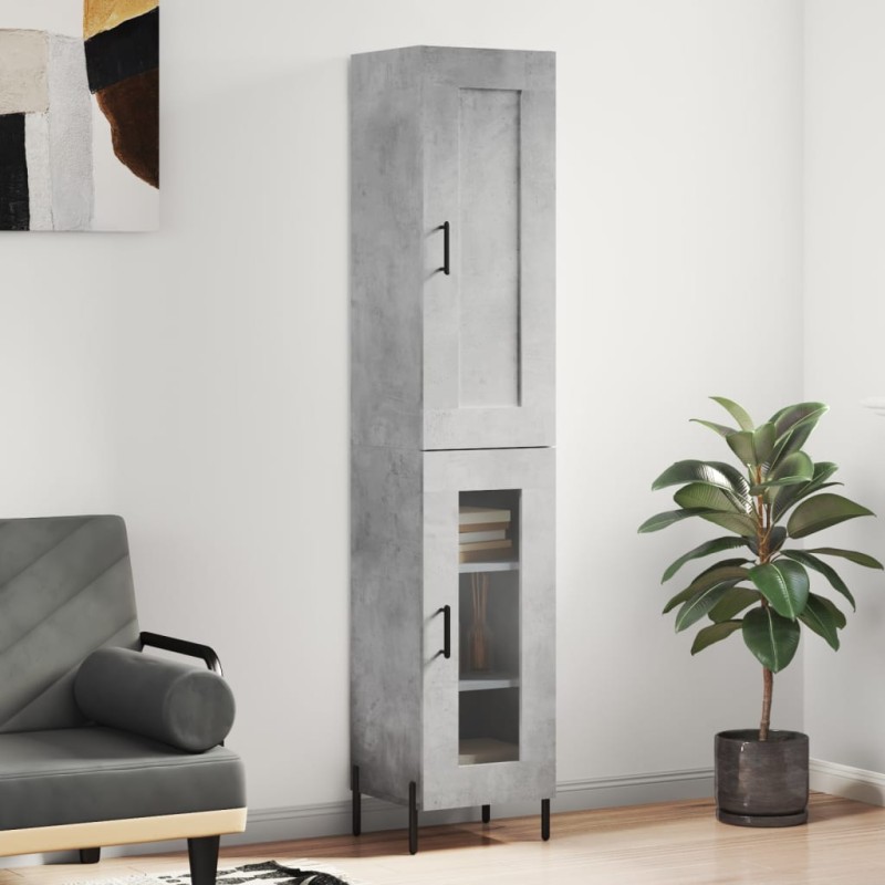 Highboard Betongrau 34,5x34x180 cm Holzwerkstoff Highboard Betongrau 34,5x34x180 cm Holzwerkstoff