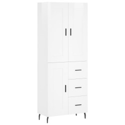 Highboard Hochglanz-Weiß 69,5x34x180 cm Holzwerkstoff