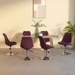 vidaXL Esszimmerstühle 6 Stk. Drehbar Lila Stoff