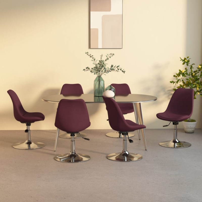 vidaXL Esszimmerstühle 6 Stk. Drehbar Lila Stoff vidaXL Esszimmerstühle 6 Stk. Drehbar Lila Stoff