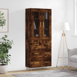 vidaXL Highboard Räuchereiche 69,5x34x180 cm Holzwerkstoff
