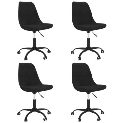 Esszimmerstühle 4 Stk. Drehbar Schwarz Stoff