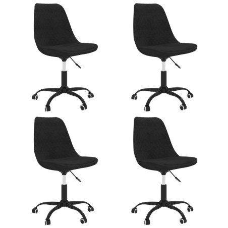 Esszimmerstühle 4 Stk. Drehbar Schwarz Stoff