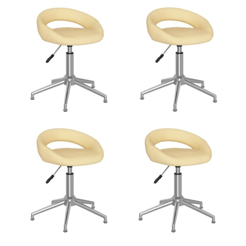 Esszimmerstühle 4 Stk. Drehbar Creme Kunstleder Esszimmerstühle 4 Stk. Drehbar Creme Kunstleder
