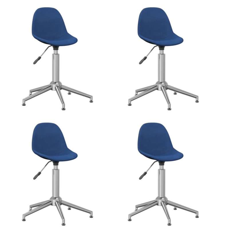 Esszimmerstühle 4 Stk. Drehbar Blau Stoff Esszimmerstühle 4 Stk. Drehbar Blau Stoff
