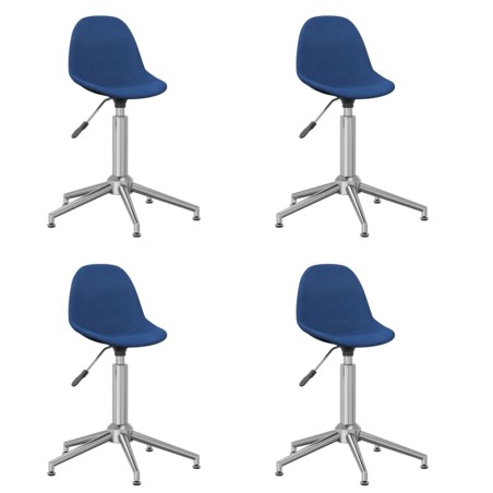 Esszimmerstühle 4 Stk. Drehbar Blau Stoff