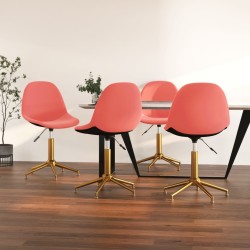 Esszimmerstühle 4 Stk. Drehbar Rosa Samt