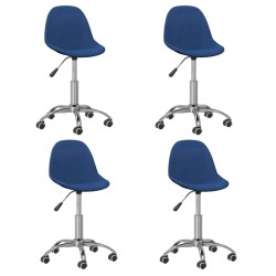 Esszimmerstühle 4 Stk. Drehbar Blau Stoff