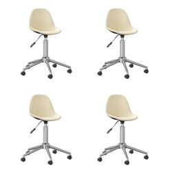 Esszimmerstühle 4 Stk. Drehbar Creme Stoff