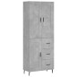 Highboard Betongrau 69,5x34x180 cm Holzwerkstoff Highboard Betongrau 69,5x34x180 cm Holzwerkstoff