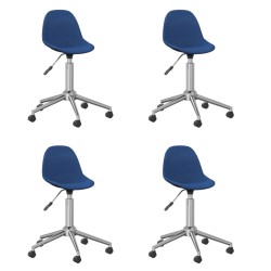 Esszimmerstühle 4 Stk. Drehbar Blau Stoff