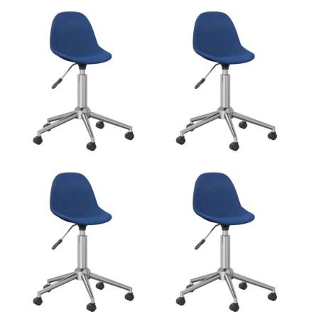 Esszimmerstühle 4 Stk. Drehbar Blau Stoff