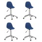Esszimmerstühle 4 Stk. Drehbar Blau Stoff Esszimmerstühle 4 Stk. Drehbar Blau Stoff