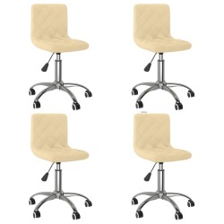 Esszimmerstühle 4 Stk. Drehbar Creme Samt