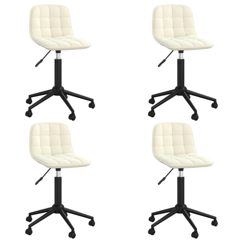 Esszimmerstühle 4 Stk. Drehbar Creme Samt Esszimmerstühle 4 Stk. Drehbar Creme Samt