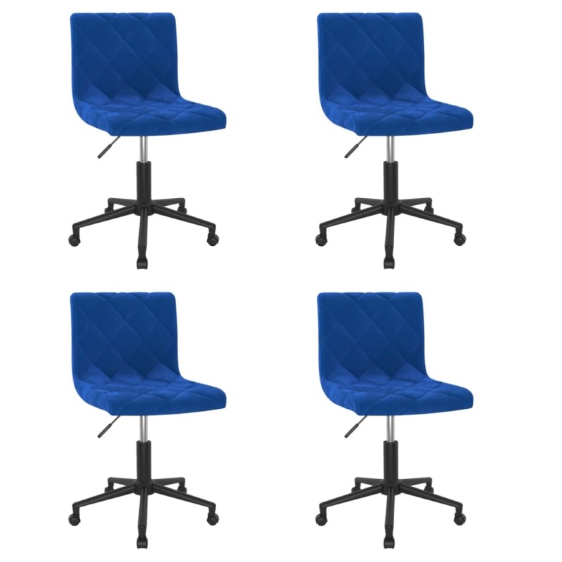 Esszimmerstühle 4 Stk. Drehbar Blau Samt Esszimmerstühle 4 Stk. Drehbar Blau Samt