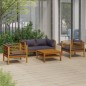 5-tlg. Garten-Lounge-Set mit Auflage Massivholz Akazie 5-tlg. Garten-Lounge-Set mit Auflage Massivholz Akazie