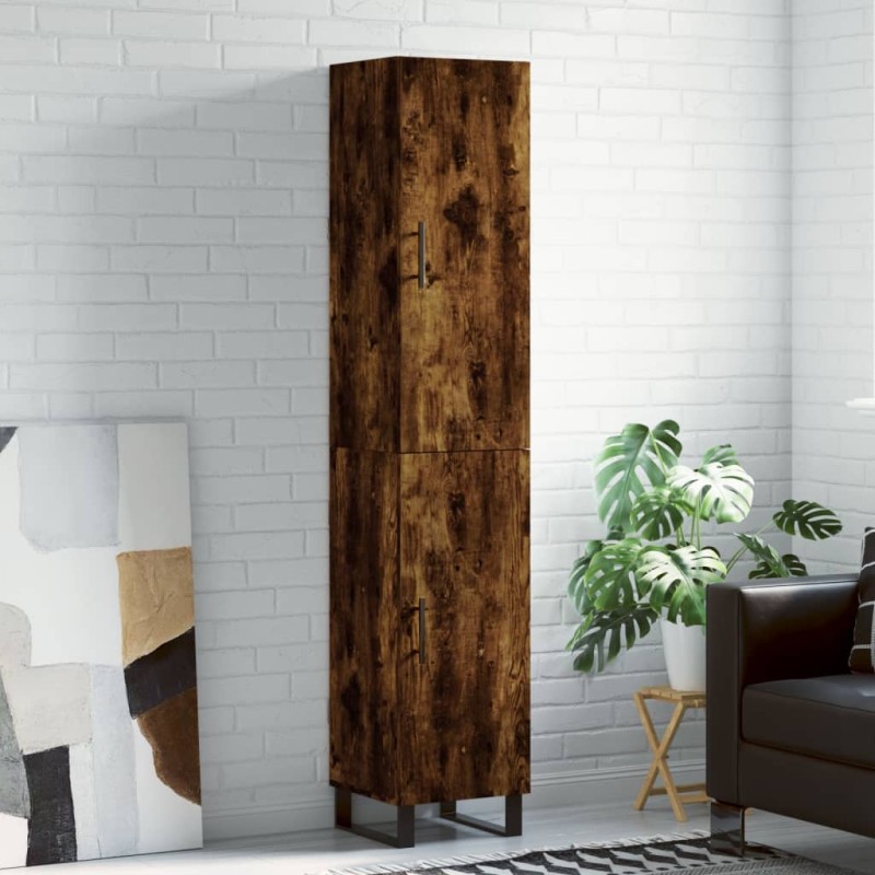 Highboard Räuchereiche 34,5x34x180 cm Holzwerkstoff Highboard Räuchereiche 34,5x34x180 cm Holzwerkstoff