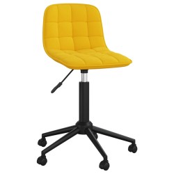 Esszimmerstühle 4 Stk. Drehbar Gelb Samt