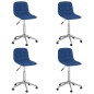 Esszimmerstühle 4 Stk. Drehbar Blau Stoff Esszimmerstühle 4 Stk. Drehbar Blau Stoff