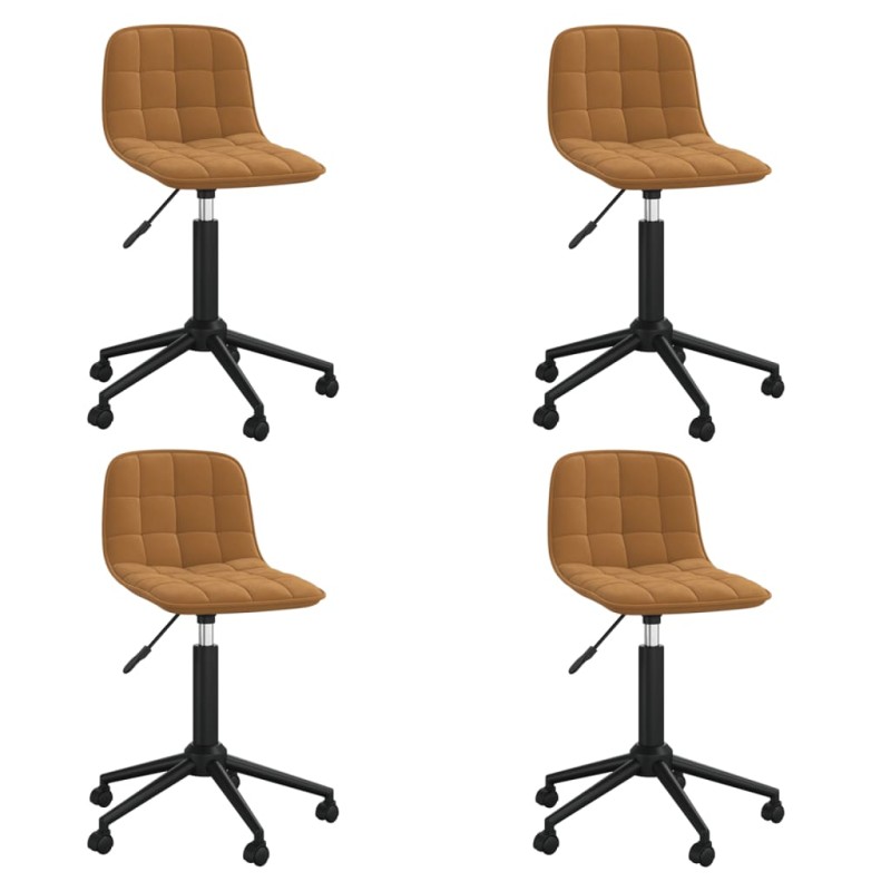Esszimmerstühle 4 Stk. Drehbar Braun Samt Esszimmerstühle 4 Stk. Drehbar Braun Samt