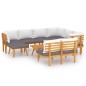 9-tlg. Garten-Lounge-Set mit Kissen Massivholz Akazie 9-tlg. Garten-Lounge-Set mit Kissen Massivholz Akazie