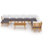 9-tlg. Garten-Lounge-Set mit Kissen Massivholz Akazie 9-tlg. Garten-Lounge-Set mit Kissen Massivholz Akazie