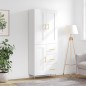 Highboard Hochglanz-Weiß 69,5x34x180 cm Holzwerkstoff Highboard Hochglanz-Weiß 69,5x34x180 cm Holzwerkstoff