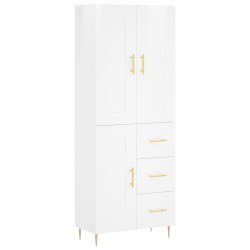 Highboard Hochglanz-Weiß 69,5x34x180 cm Holzwerkstoff