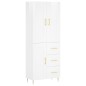 Highboard Hochglanz-Weiß 69,5x34x180 cm Holzwerkstoff Highboard Hochglanz-Weiß 69,5x34x180 cm Holzwerkstoff