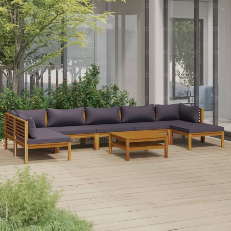 8-tlg. Garten-Lounge-Set mit Auflage Massivholz Akazie 8-tlg. Garten-Lounge-Set mit Auflage Massivholz Akazie