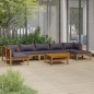 8-tlg. Garten-Lounge-Set mit Auflage Massivholz Akazie 8-tlg. Garten-Lounge-Set mit Auflage Massivholz Akazie