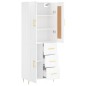 Highboard Hochglanz-Weiß 69,5x34x180 cm Holzwerkstoff Highboard Hochglanz-Weiß 69,5x34x180 cm Holzwerkstoff