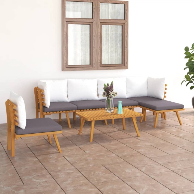 vidaXL 7-tlg. Garten-Lounge-Set mit Kissen Massivholz Akazie vidaXL 7-tlg. Garten-Lounge-Set mit Kissen Massivholz Akazie