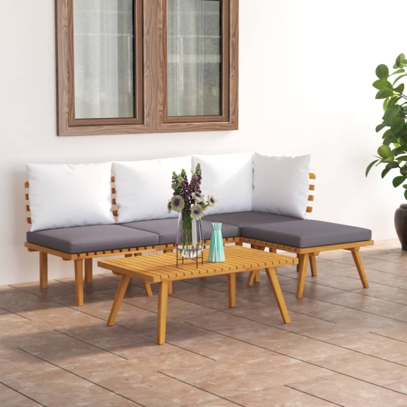 vidaXL 5-tlg. Garten-Lounge-Set mit Kissen Massivholz Akazie vidaXL 5-tlg. Garten-Lounge-Set mit Kissen Massivholz Akazie