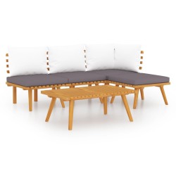 vidaXL 5-tlg. Garten-Lounge-Set mit Kissen Massivholz Akazie