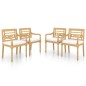 Batavia-Stühle 4 Stk. mit Kissen Massivholz Teak Batavia-Stühle 4 Stk. mit Kissen Massivholz Teak