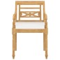 Batavia-Stühle 4 Stk. mit Kissen Massivholz Teak Batavia-Stühle 4 Stk. mit Kissen Massivholz Teak