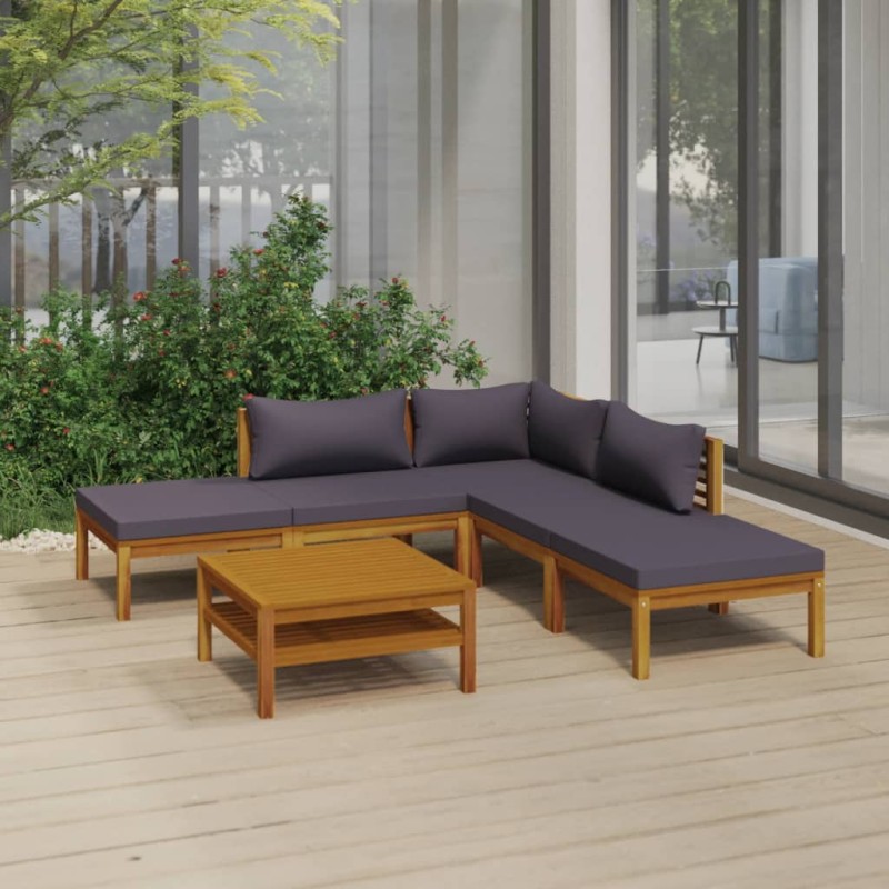 6-tlg. Garten-Lounge-Set mit Auflage Massivholz Akazie 6-tlg. Garten-Lounge-Set mit Auflage Massivholz Akazie