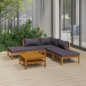 6-tlg. Garten-Lounge-Set mit Auflage Massivholz Akazie 6-tlg. Garten-Lounge-Set mit Auflage Massivholz Akazie